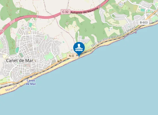 Map of PLAYA DE LES ROQUES BLANQUES PM1