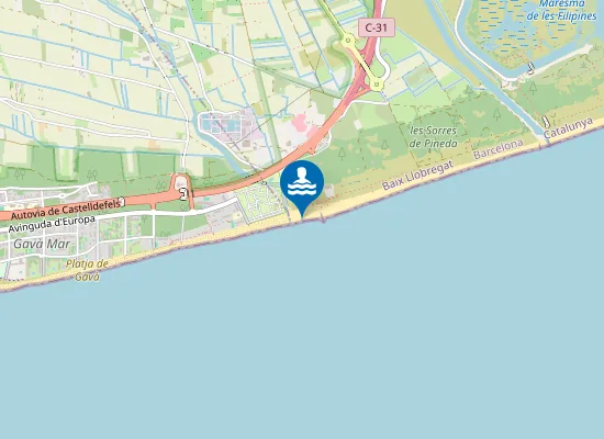 Map of PLAYA DE LA MURTRA-LA PINEDA PM1