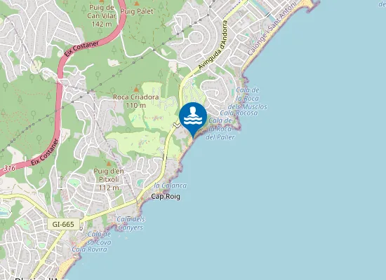 Map of PLAYA CALA CRISTUS-SES TORRETES PM1