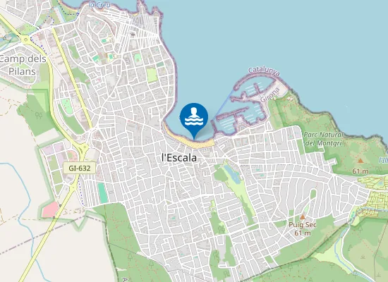 Map of PLAYA DE RIELLS PM1