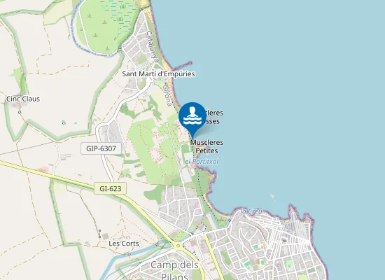 Map of PLAYA DE LES MUSCLERES PM1