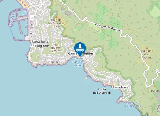 Map of PLAYA CANYELLES PETITES PM1