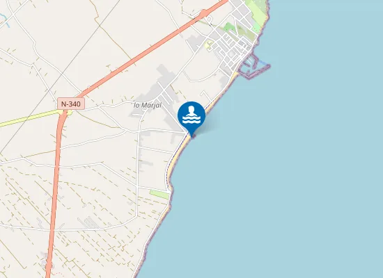 Map of PLAYA DE LES CASES D'ALCANAR-MARJAL PM2