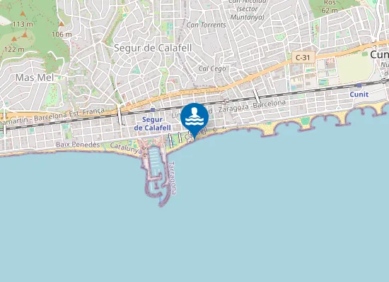 Map of PLAYA DE SEGUR DE CALAFELL PM1