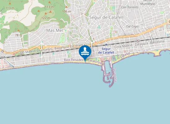 Map of PLAYA DE SEGUR DE CALAFELL PM2