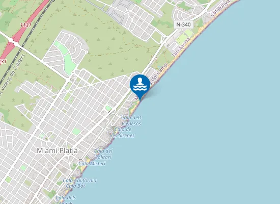 Map of PLAYA CALA VIENESOS-PLATJA DELS ESPENYALS PM1