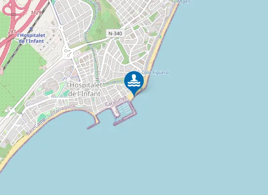 Map of PLAYA DE LA PUNTA DEL RIU PM1