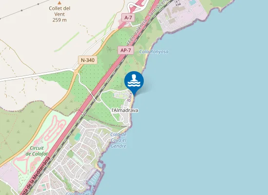 Map of PLAYA DE L'ALMADRAVA PM1