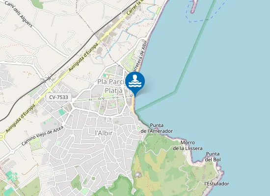 Map of PLAYA DEL RACO DE L'ALBIR PM1