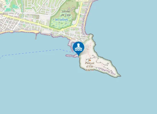 Map of PLAYA DEL RACO DE CALP PM1