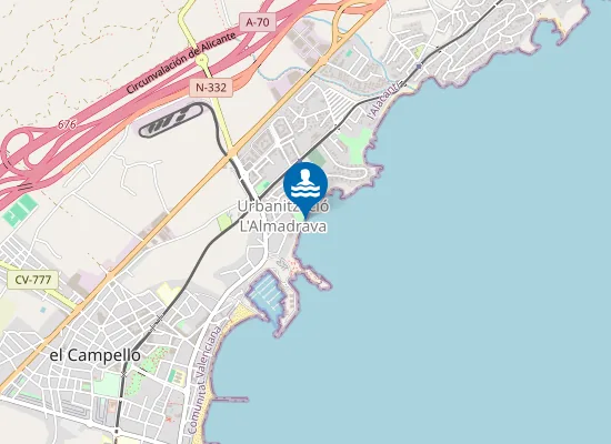 Map of PLAYA DE L'ALMADRAVA PM1