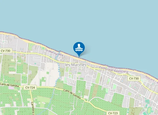 Map of PLAYA DE LES MARINES PM2