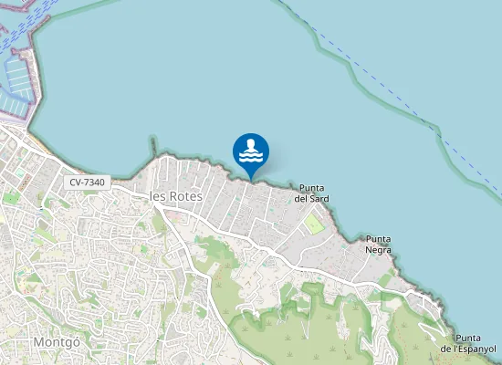 Map of PLAYA DE LES ROTES PM1