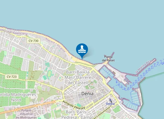 Map of PLAYA PUNTA DEL RASET PM1