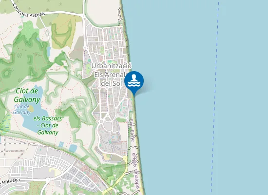 Map of PLAYA DELS ARENALS DEL SOL PM2
