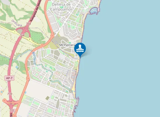 Map of PLAYA MIL PALMERAS PM1