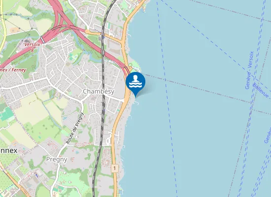 Map of Chambésy Plage