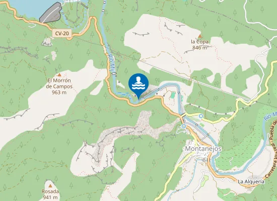 Map of RIO MIJARES MONTANEJOS PM1