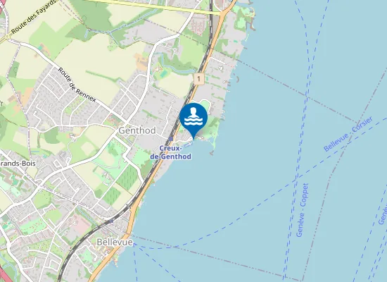 Map of CREUX-DE-GENTHOD AVAL