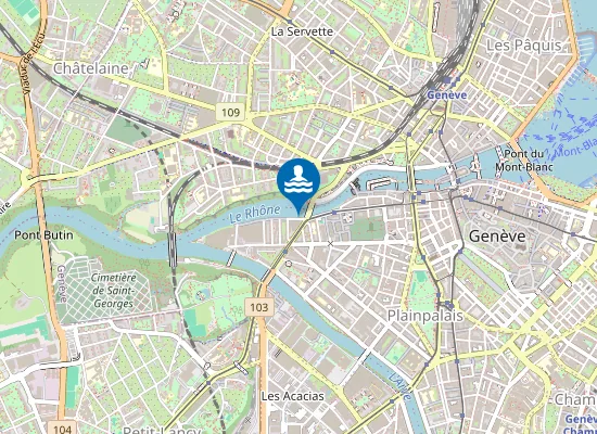 Map of RHÔNE PONT SOUS-TERRE RG