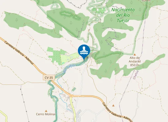 Map of MANANTIAL RIO TUEJAR TU?JAR PM1