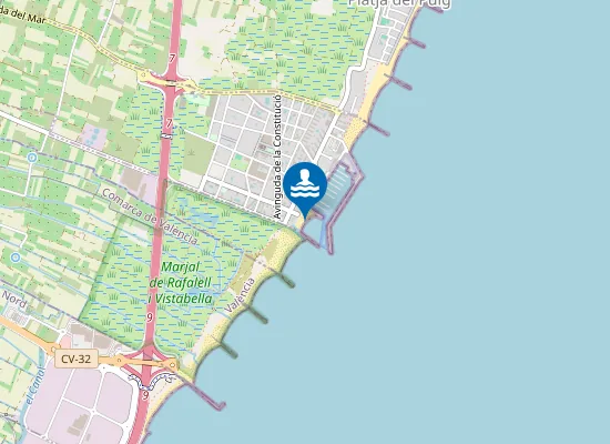 Map of PLAYA DE POBLA MARINA PM1