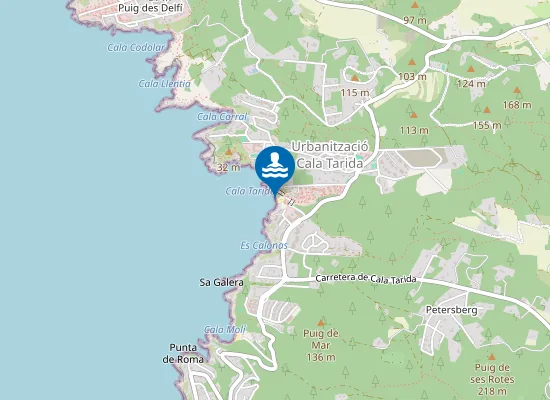 Map of PLAYA CALA TARIDA PM1