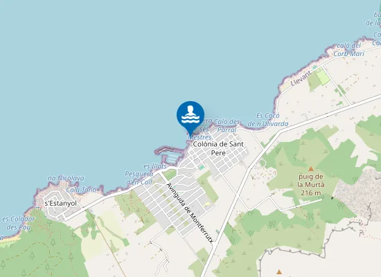 Map of PLAYA COL?NIA SANT PERE PM1