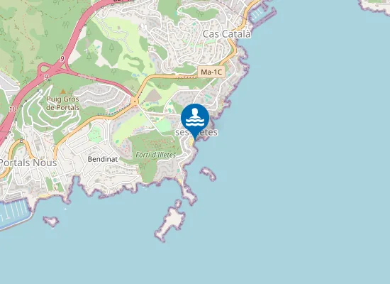 Map of PLAYA DE ILLETES PM1