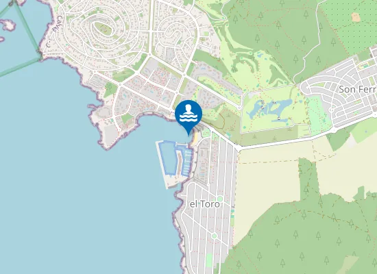 Map of PLAYA SES PENYES ROGES (EL TORO) PM1