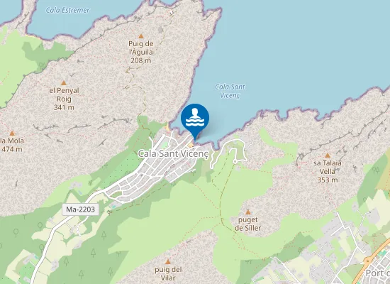Map of PLAYA CALA MOLINS (CALA SANT VICEN?) PM1