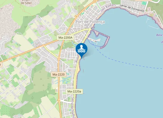 Map of PLAYA DELS TAMARELLS (PORT DE POLLEN?A) PM2