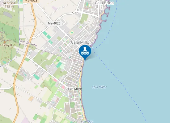 Map of PLAYA CALA MILLOR PM1