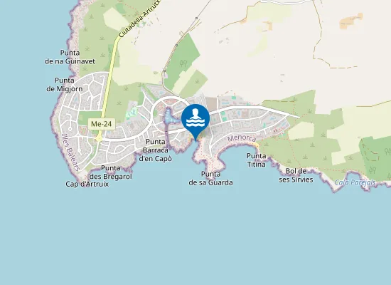 Map of PLAYA CALA EN BOSCH PM1