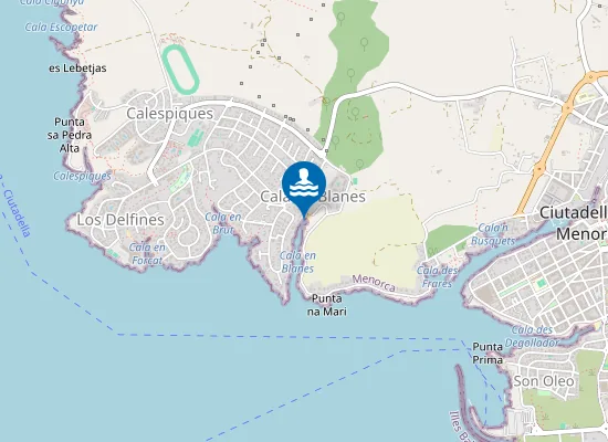Map of PLAYA CALA EN BLANES PM1