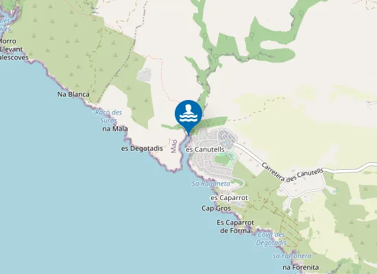 Map of PLAYA CALA CANUTELLS PM1