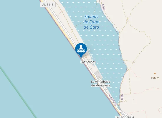 Map of PLAYA LAS SALINAS DE CABO DE GATA PM1
