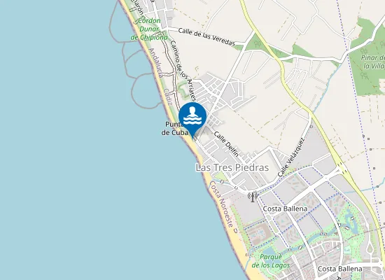 Map of PLAYA TRES PIEDRAS- LA BALLENA PM1