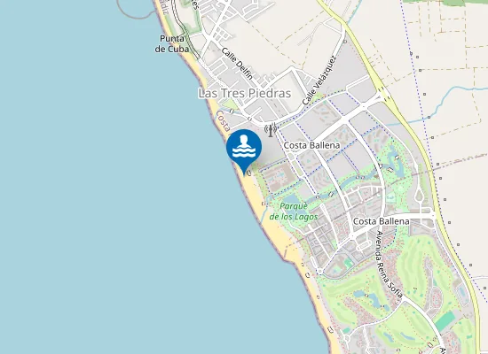 Map of PLAYA TRES PIEDRAS- LA BALLENA PM2