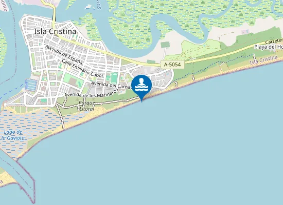 Map of PLAYA ISLA CRISTINA PM1