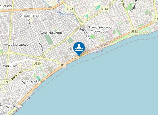 Map of Akti Olympion B