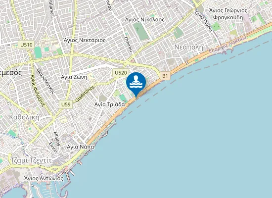 Map of Akti Olympion A