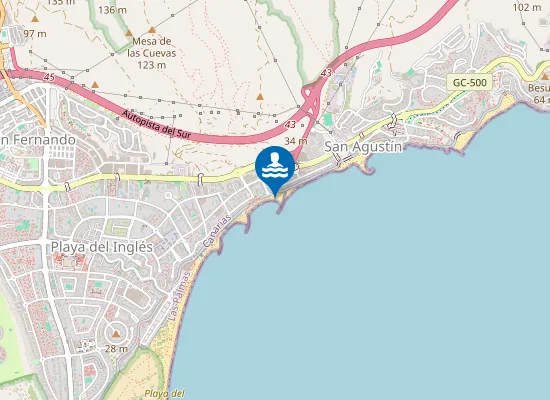 Map of PLAYA COCHINOS (LOS) (EL COCHINO) PM1