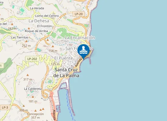 Map of PLAYA SANTA CRUZ DE LA PALMA PM1