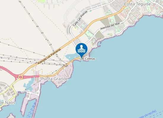 Map of PLAYA CALETAS (LAS) (ENSENADA LAS CALETAS) PM1