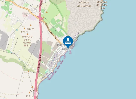 Map of PLAYA PUERTITO DE G?IMAR (LA CHARCADA-MUELLE) PM1