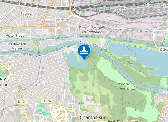 Map of CHAMPS-SUR-MARNE - BASE DE LOISIRS - GB