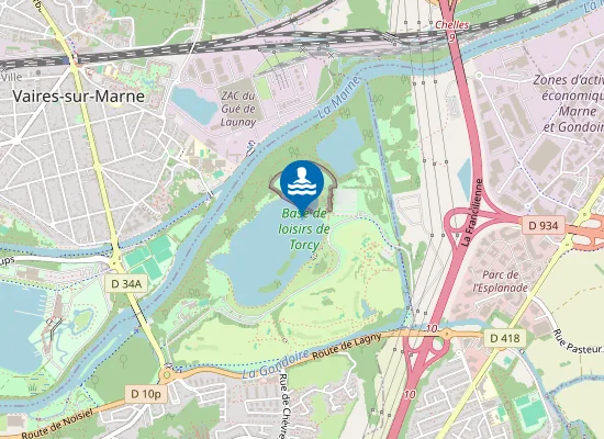 Map of TORCY - ILE DE LOISIRS DE VAIRES TORCY