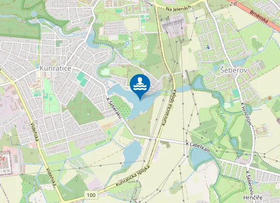 Map of Koupaliště Šeberák