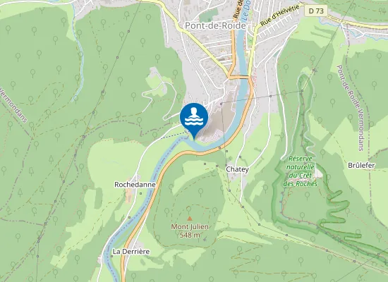 Map of LA PLAGE DE PONT DE ROIDE